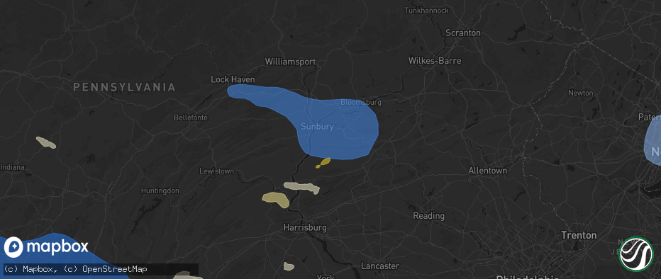 Hail map in Trevorton, PA on June 6, 2026
