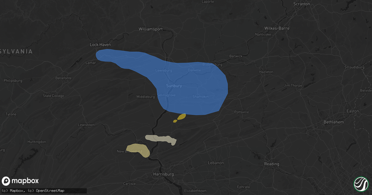 Hail map in Trevorton, PA on June 6, 2026