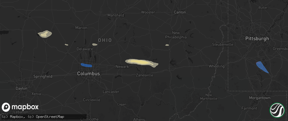 Hail map in Trinway, OH on June 6, 2026