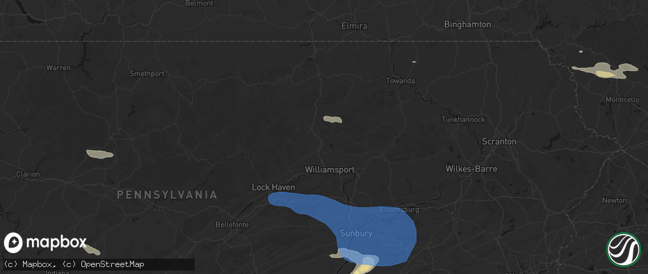 Hail map in Trout Run, PA on June 6, 2026