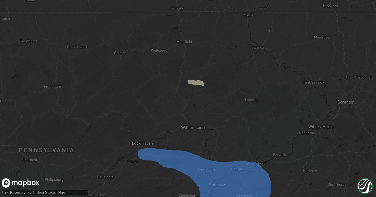 Hail map in Trout Run, PA on June 6, 2026