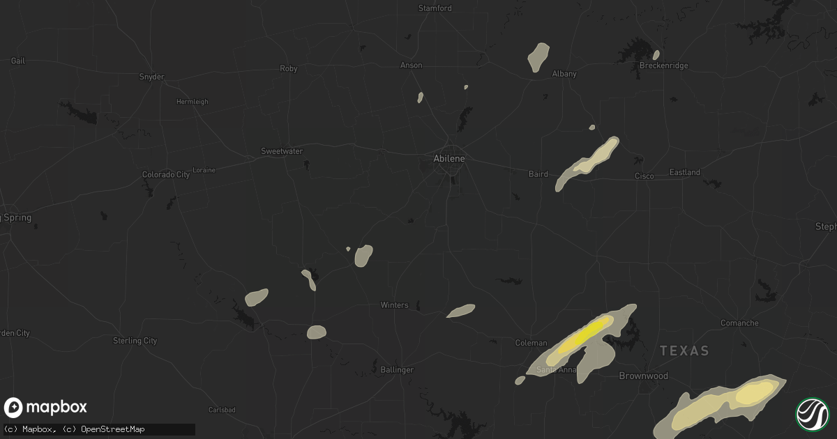 Hail map in Tuscola, TX on June 6, 2026