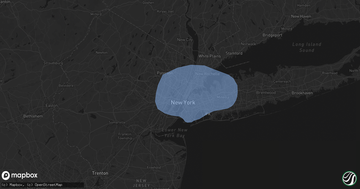 Hail map in Union City, NJ on June 6, 2026