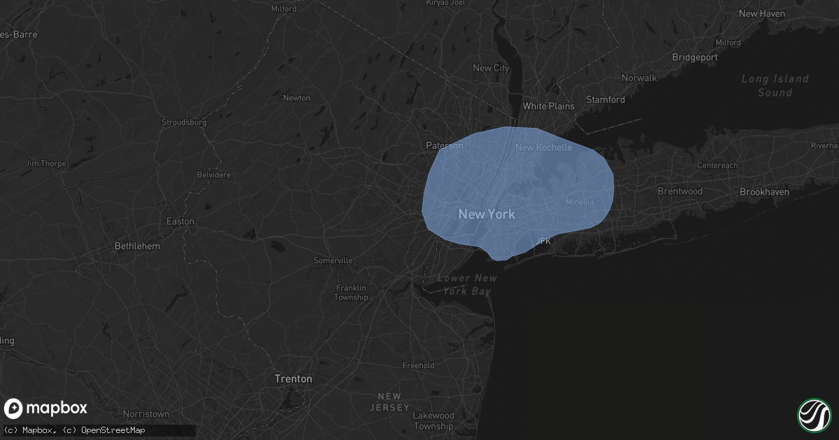 Hail map in Union, NJ on June 6, 2026