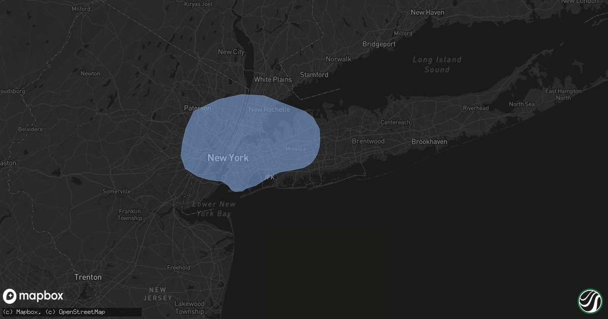 Hail map in Uniondale, NY on June 6, 2026