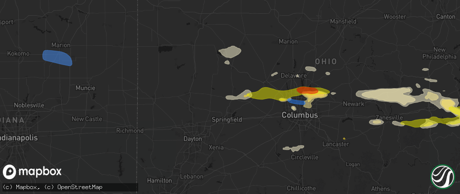 Hail map in Urbana, OH on June 6, 2026
