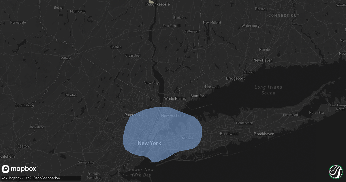 Hail map in Valhalla, NY on June 6, 2026