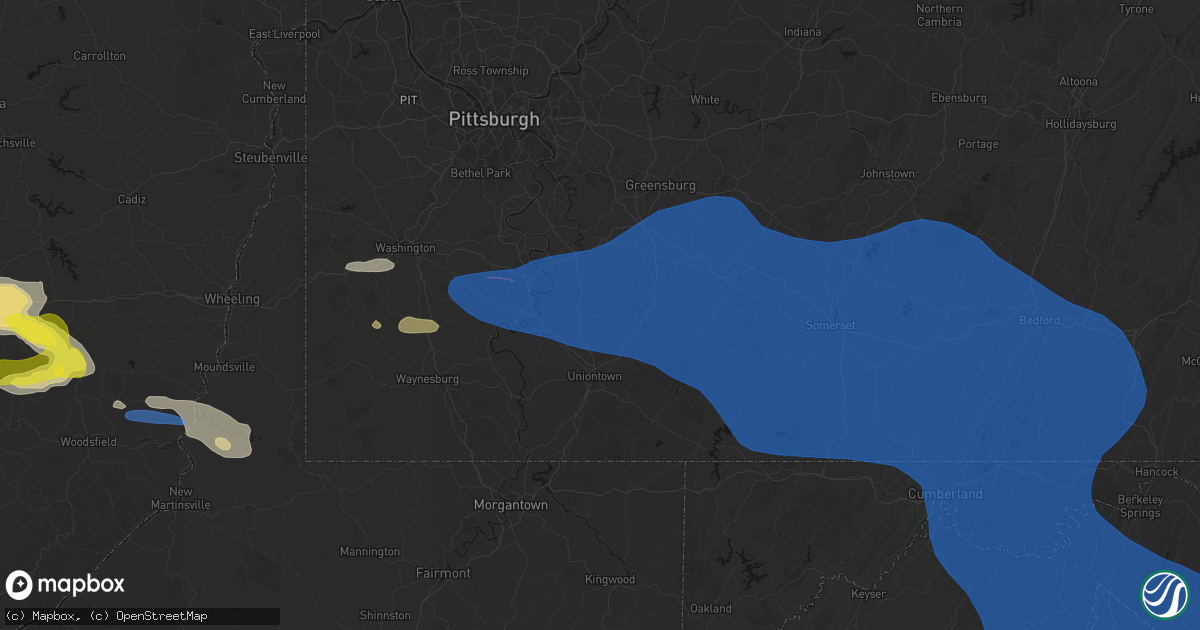 Hail map in Vanderbilt, PA on June 6, 2026