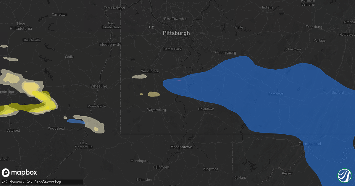 Hail map in Vestaburg, PA on June 6, 2026