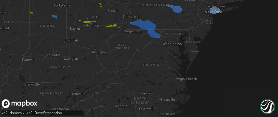 Hail map in Virginia on June 6, 2026