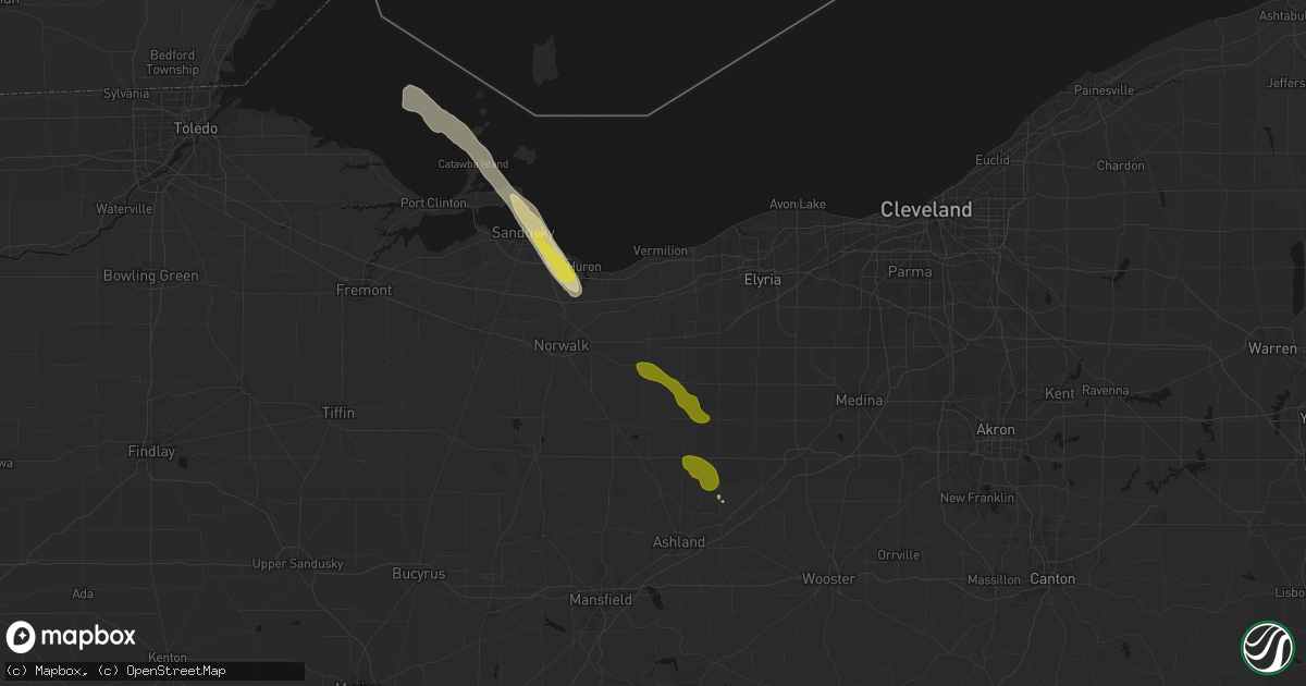 Hail map in Wakeman, OH on June 6, 2026