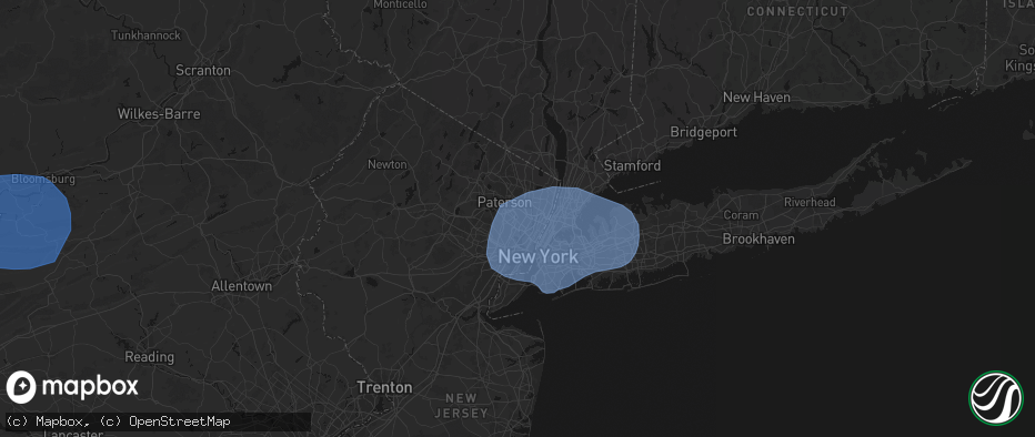 Hail map in Wallington, NJ on June 6, 2026