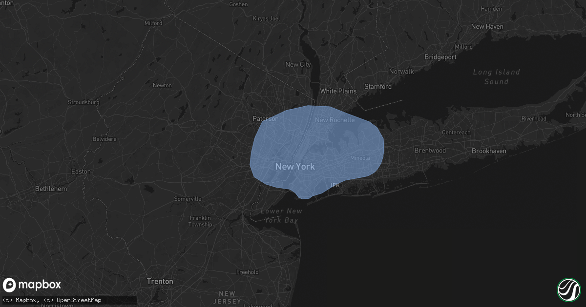 Hail map in Weehawken, NJ on June 6, 2026