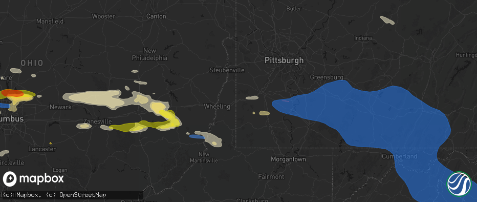Hail map in West Alexander, PA on June 6, 2026