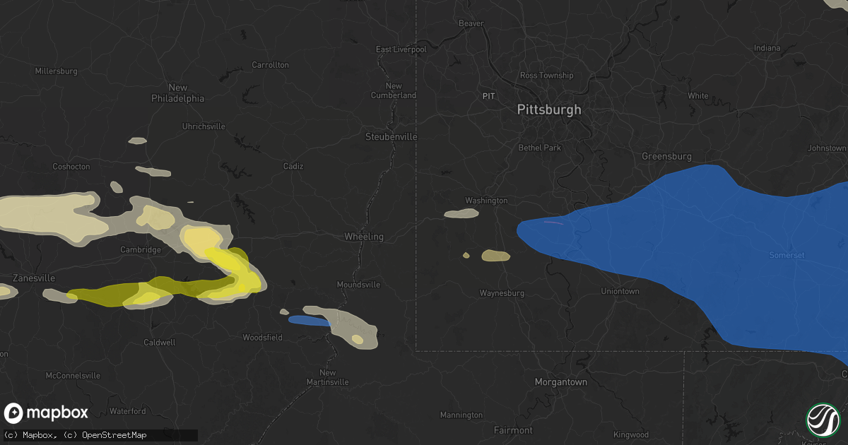 Hail map in West Alexander, PA on June 6, 2026