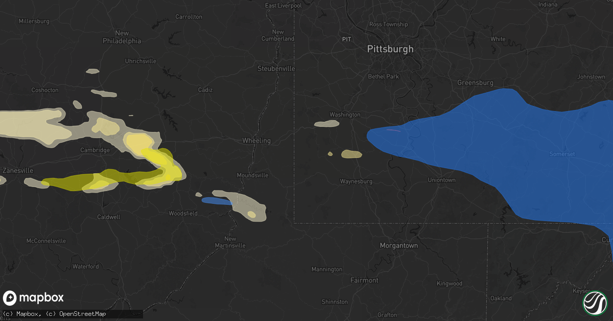 Hail map in West Finley, PA on June 6, 2026