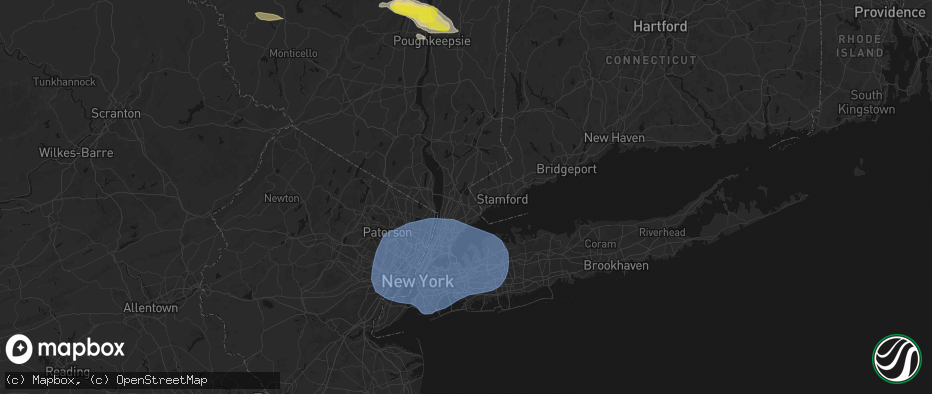 Hail map in West Harrison, NY on June 6, 2026