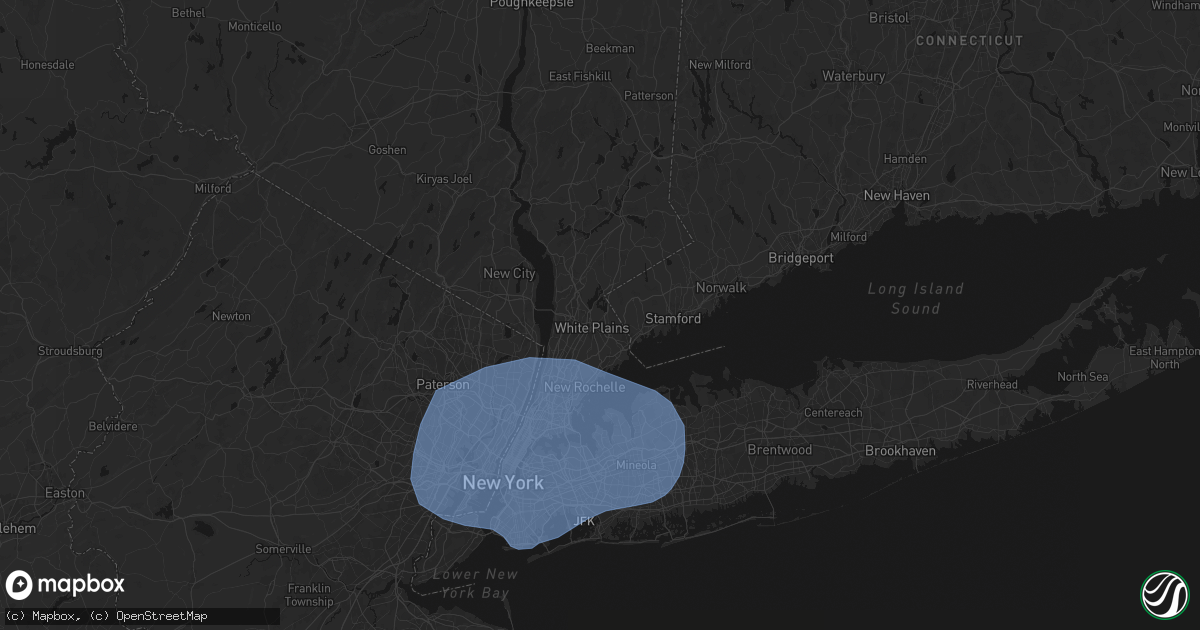 Hail map in West Harrison, NY on June 6, 2026