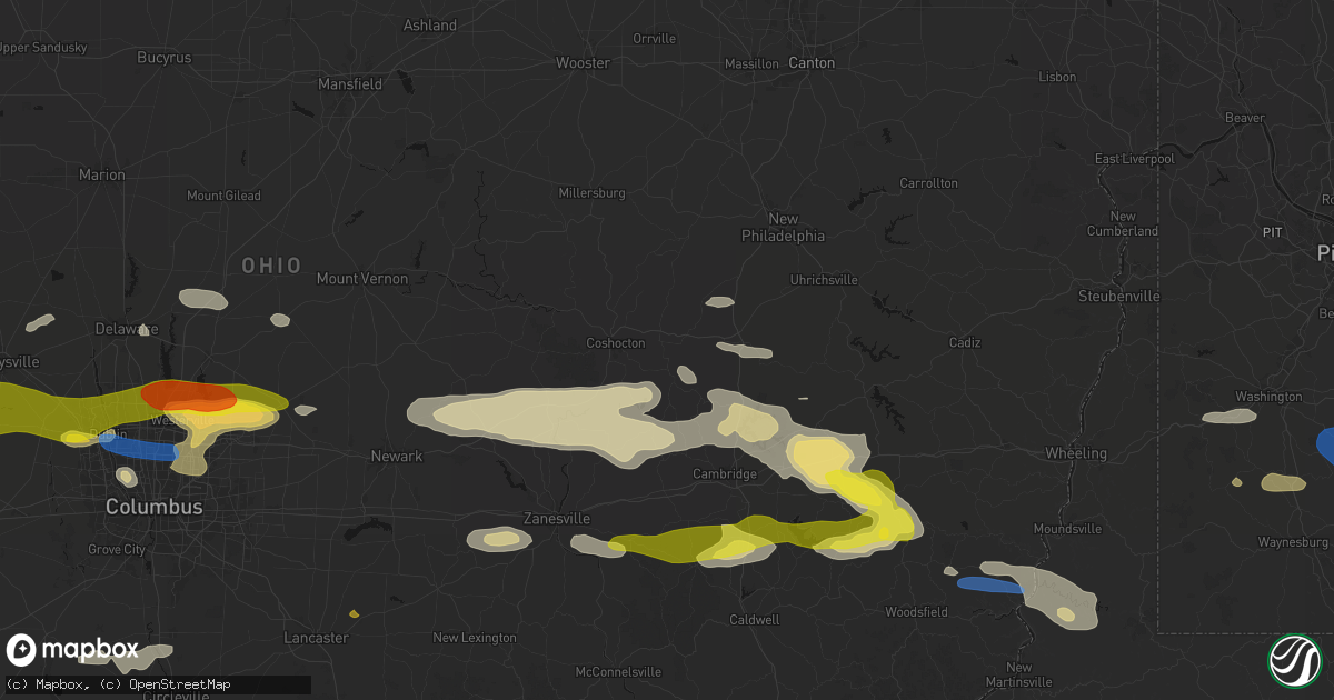 Hail map in West Lafayette, OH on June 6, 2026
