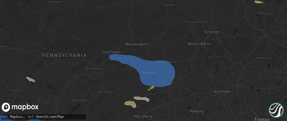 Hail map in West Milton, PA on June 6, 2026