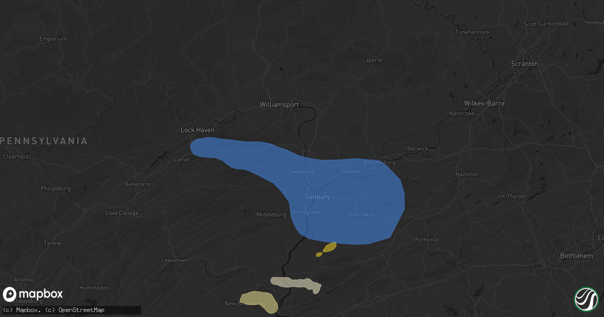 Hail map in West Milton, PA on June 6, 2026