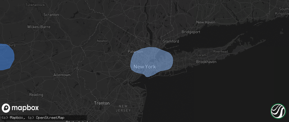 Hail map in West New York, NJ on June 6, 2026