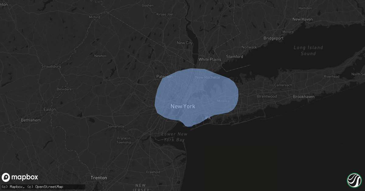 Hail map in West New York, NJ on June 6, 2026