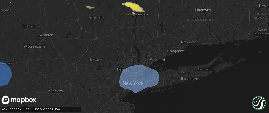 Hail map in West Nyack, NY on June 6, 2026