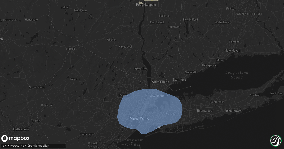 Hail map in West Nyack, NY on June 6, 2026