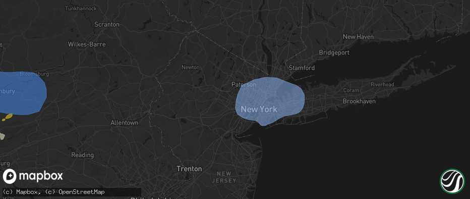 Hail map in West Orange, NJ on June 6, 2026