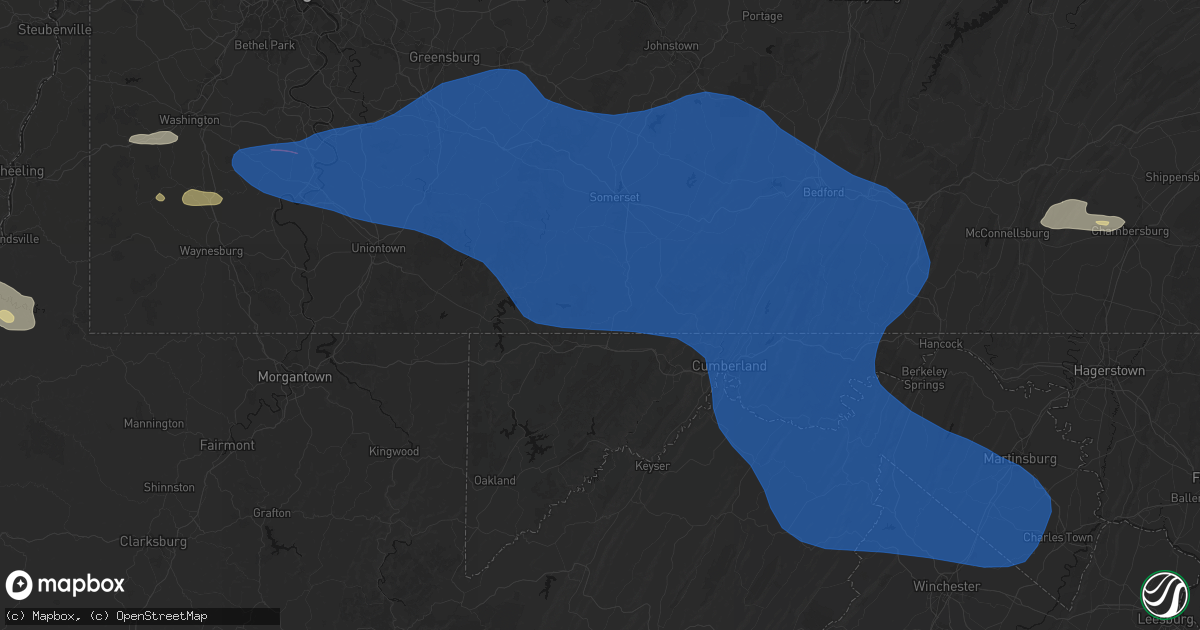 Hail map in West Salisbury, PA on June 6, 2026