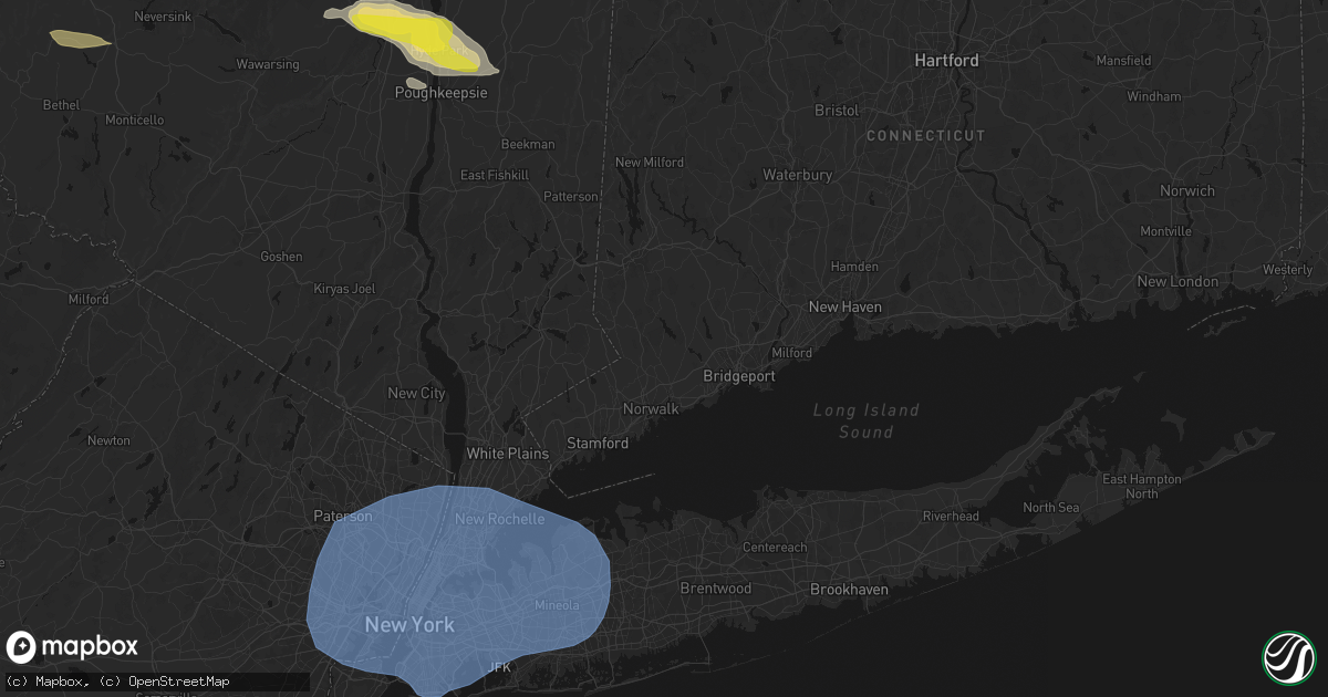 Hail map in Weston, CT on June 6, 2026