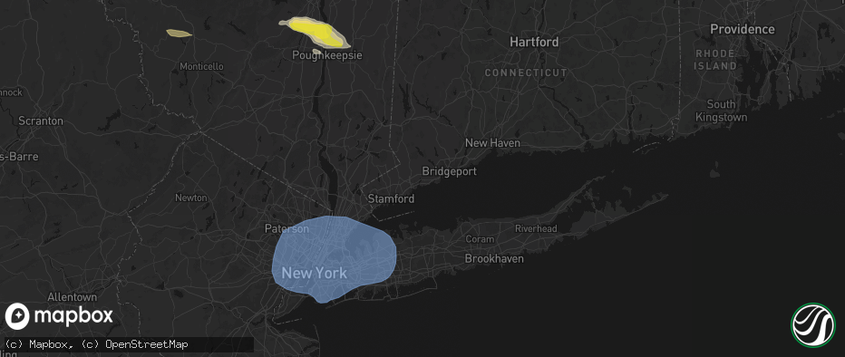 Hail map in Westport, CT on June 6, 2026