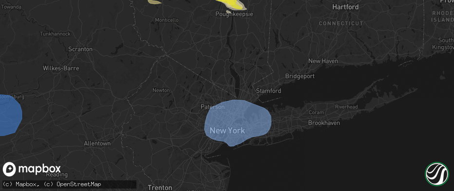 Hail map in Westwood, NJ on June 6, 2026