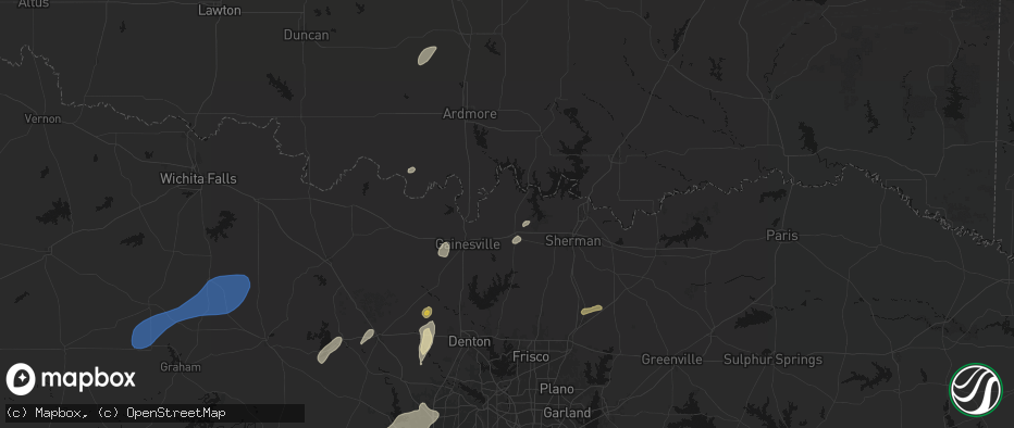 Hail map in Whitesboro, TX on June 6, 2026