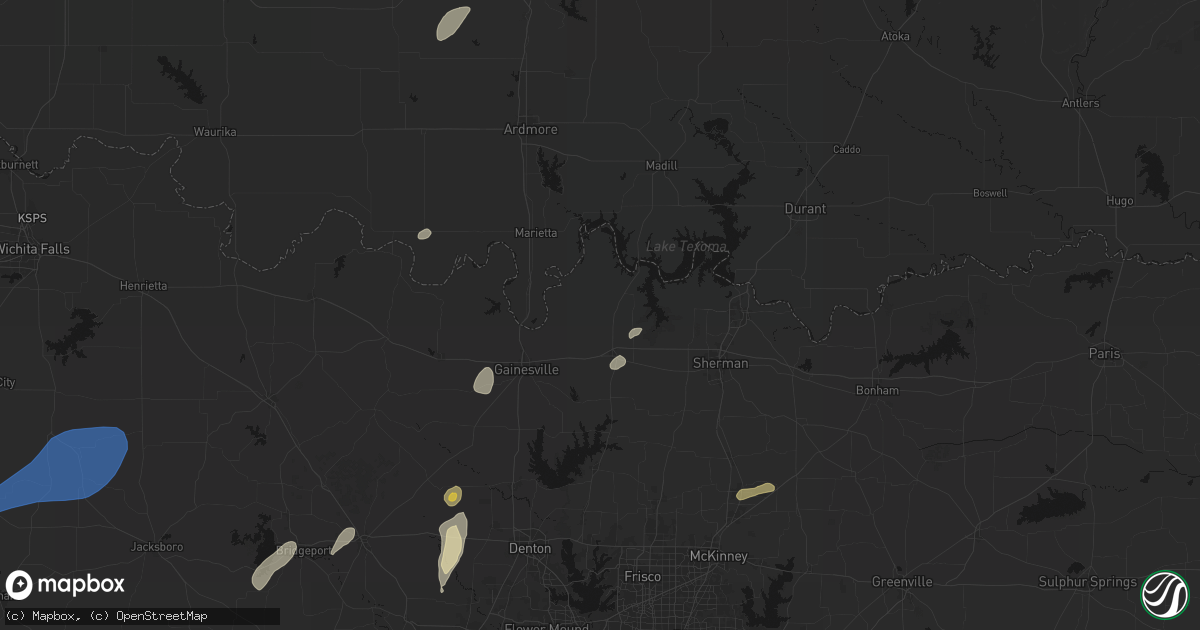 Hail map in Whitesboro, TX on June 6, 2026