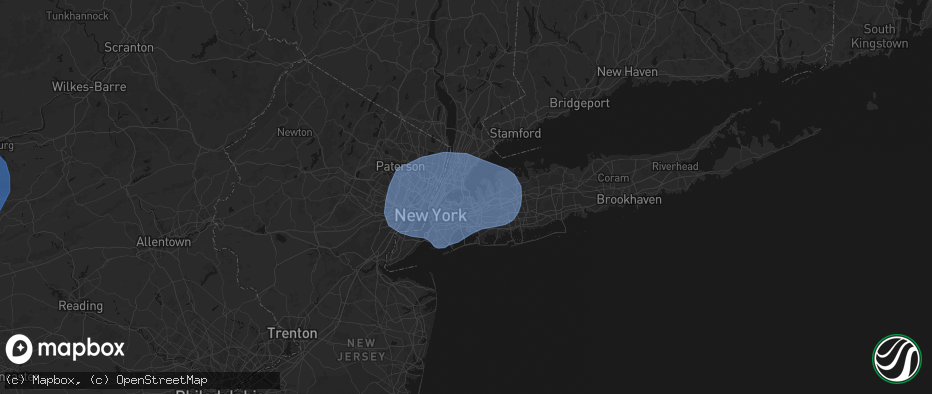 Hail map in Whitestone, NY on June 6, 2026