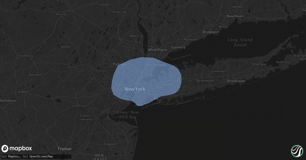 Hail map in Whitestone, NY on June 6, 2026