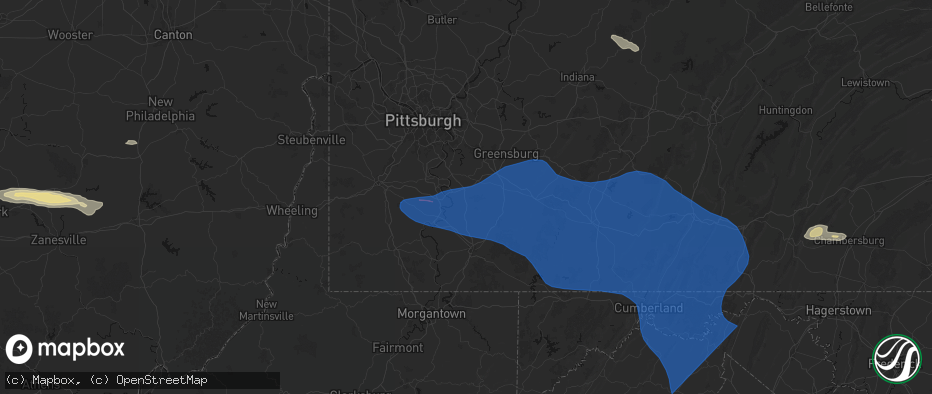 Hail map in Wickhaven, PA on June 6, 2026