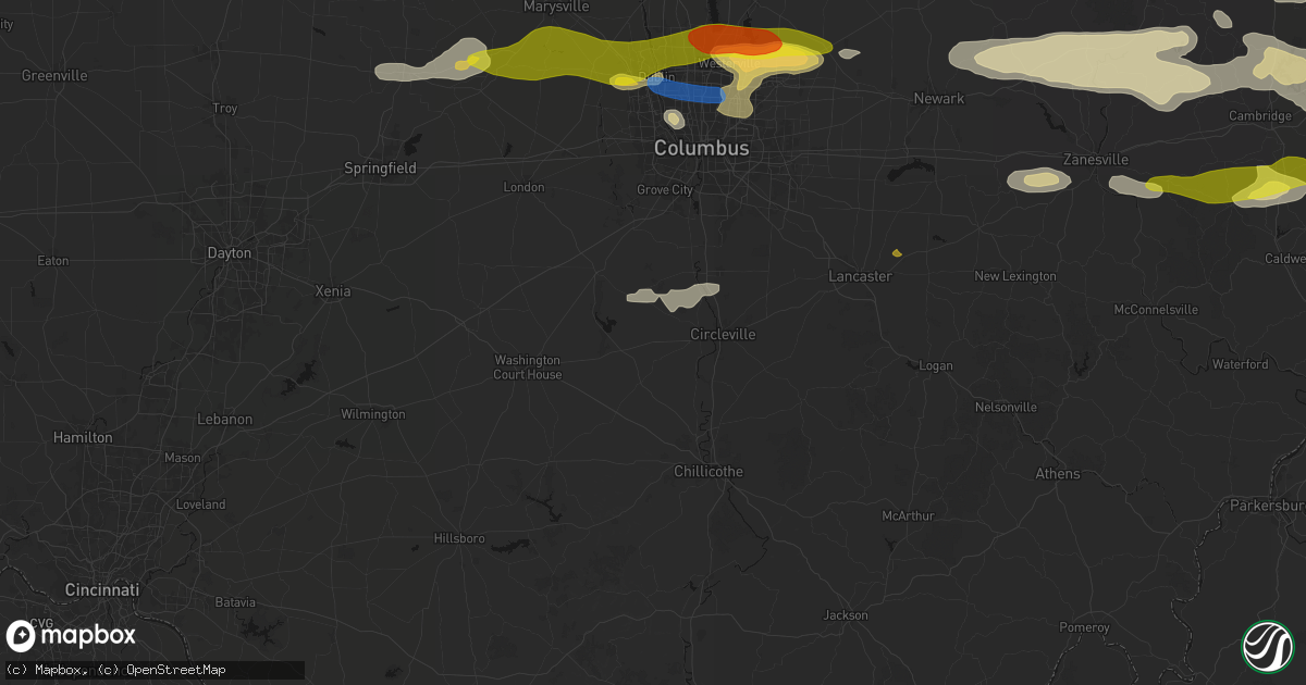 Hail map in Williamsport, OH on June 6, 2026