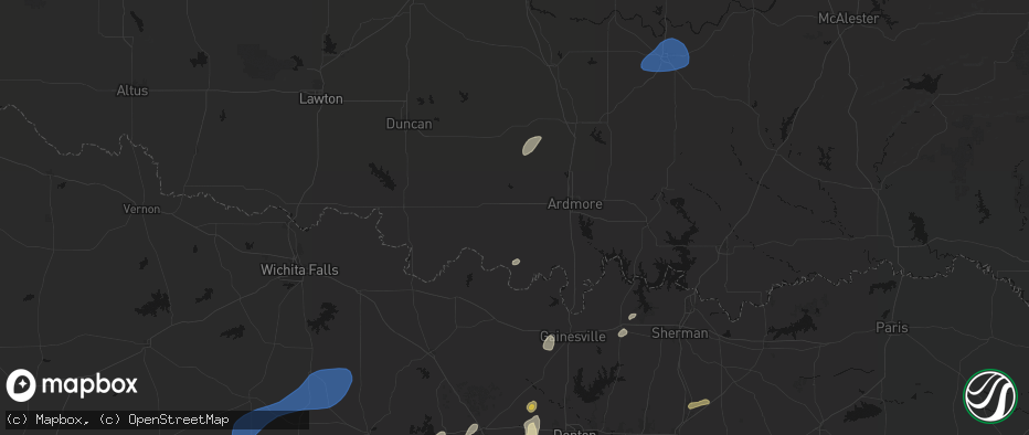 Hail map in Wilson, OK on June 6, 2026
