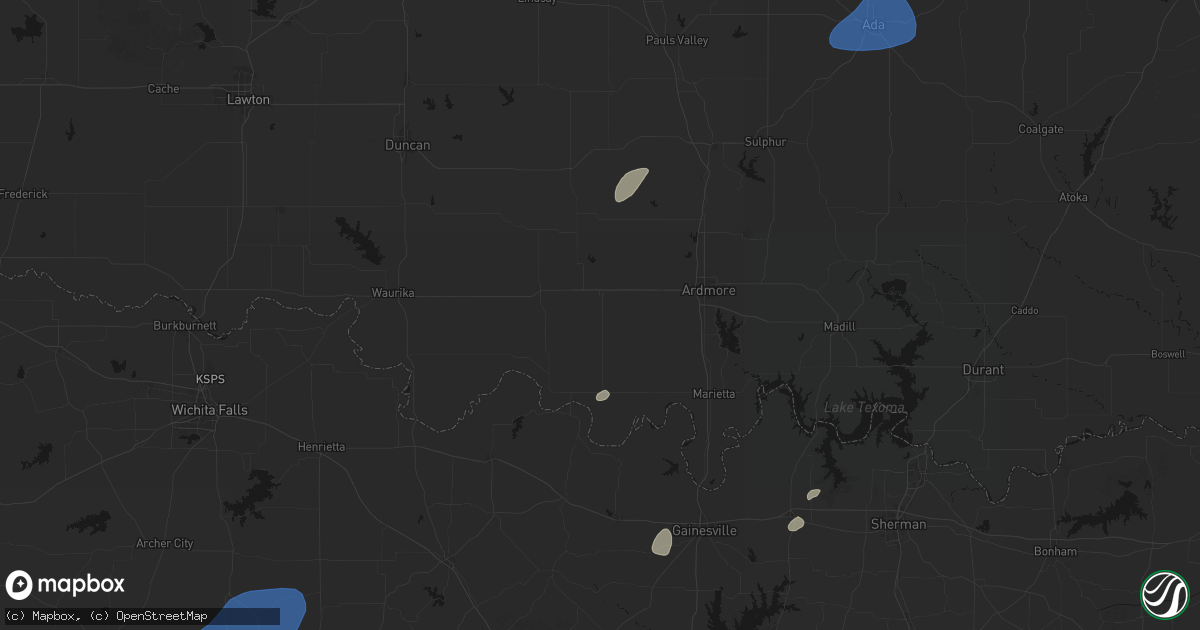 Hail map in Wilson, OK on June 6, 2026