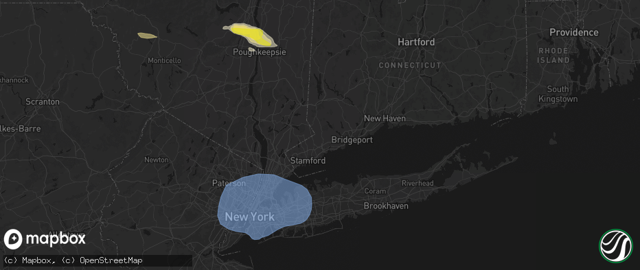 Hail map in Wilton, CT on June 6, 2026