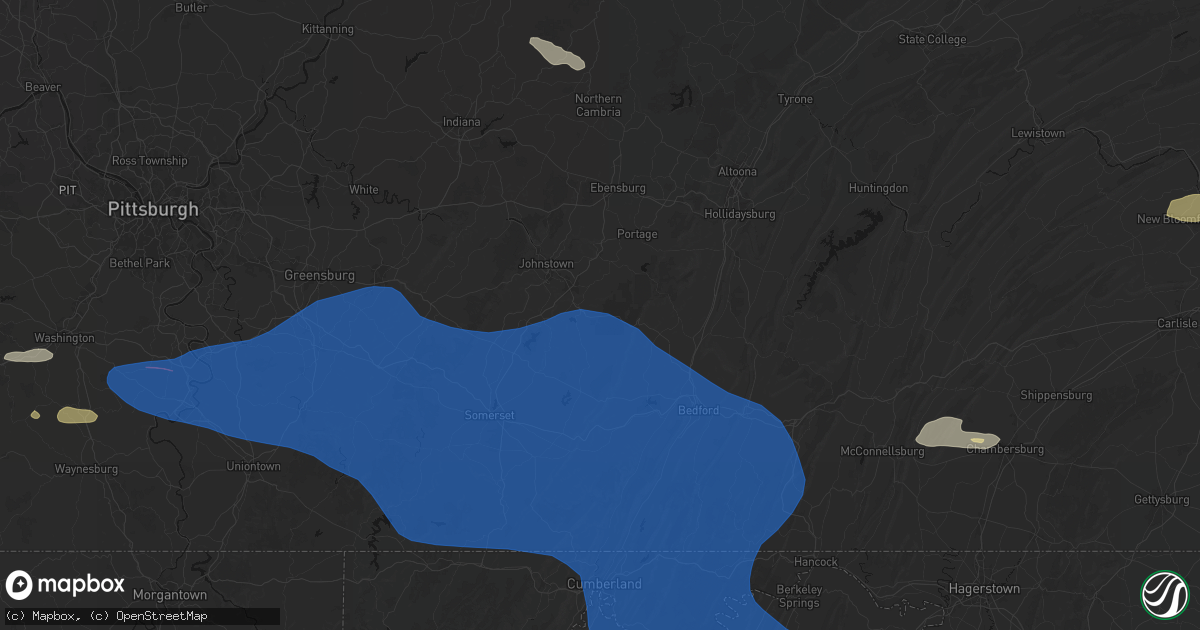 Hail map in Windber, PA on June 6, 2026