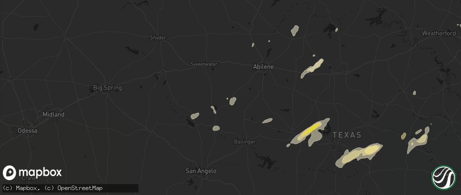 Hail map in Wingate, TX on June 6, 2026