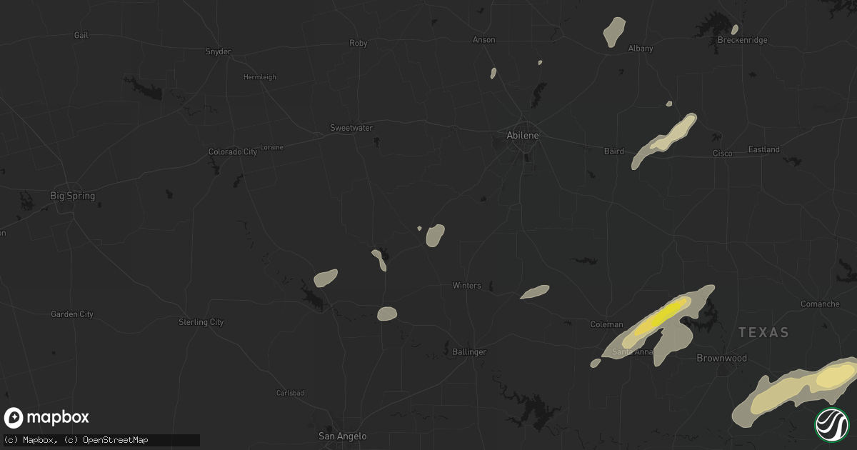 Hail map in Wingate, TX on June 6, 2026