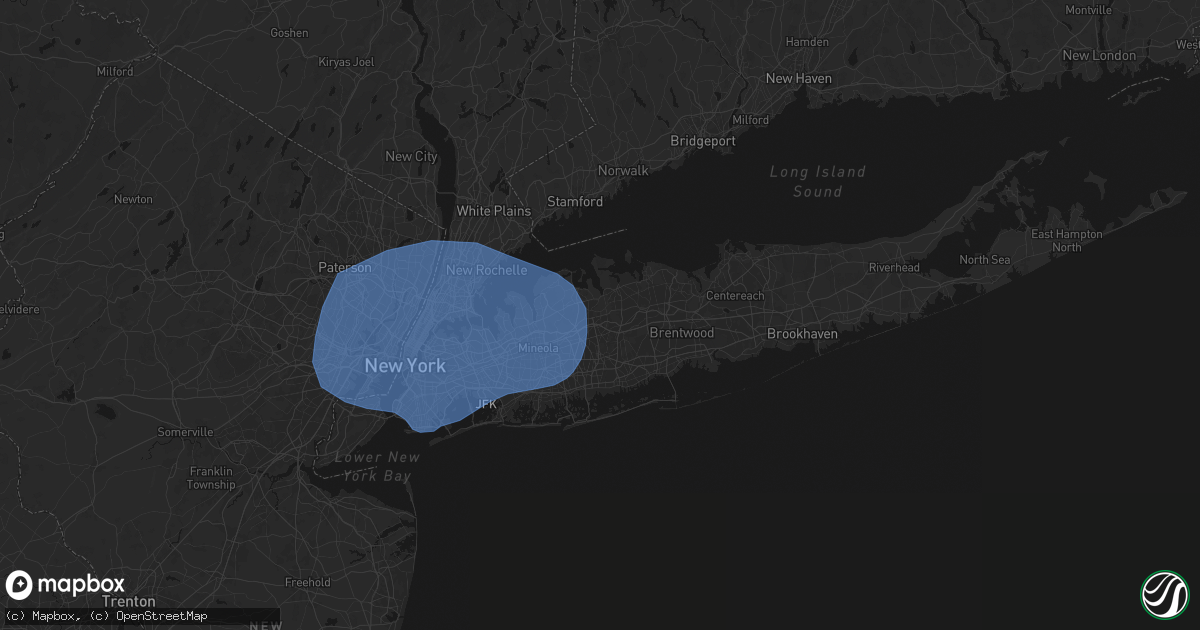 Hail map in Woodbury, NY on June 6, 2026