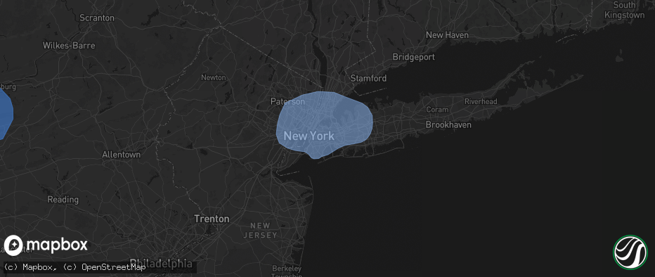 Hail map in Woodhaven, NY on June 6, 2026