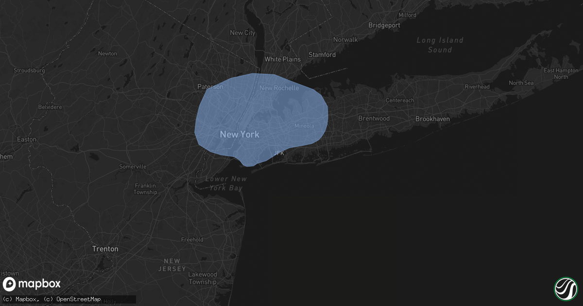 Hail map in Woodmere, NY on June 6, 2026