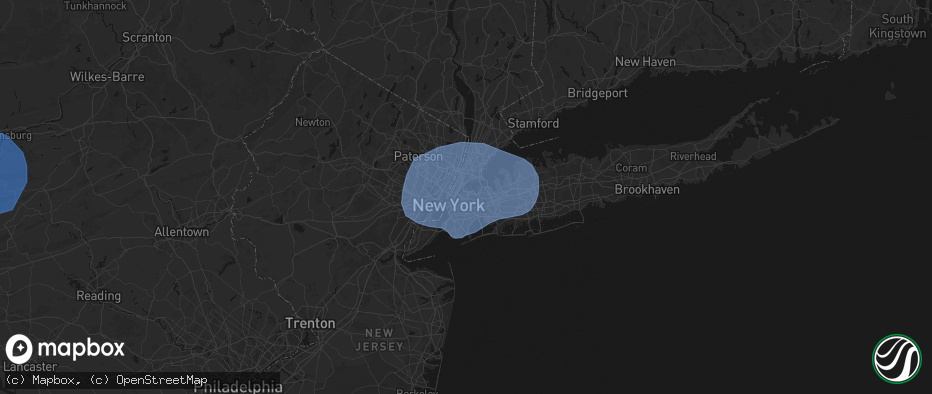 Hail map in Woodside, NY on June 6, 2026